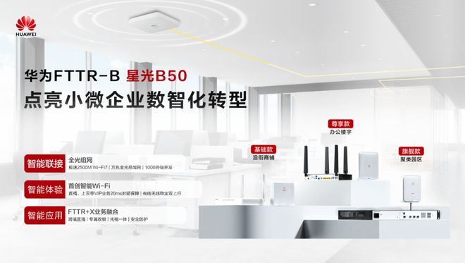 业界首款Wi-Fi 7 FTTR-B产品：华为星光B50开启中小微企业数字化转型(图1)